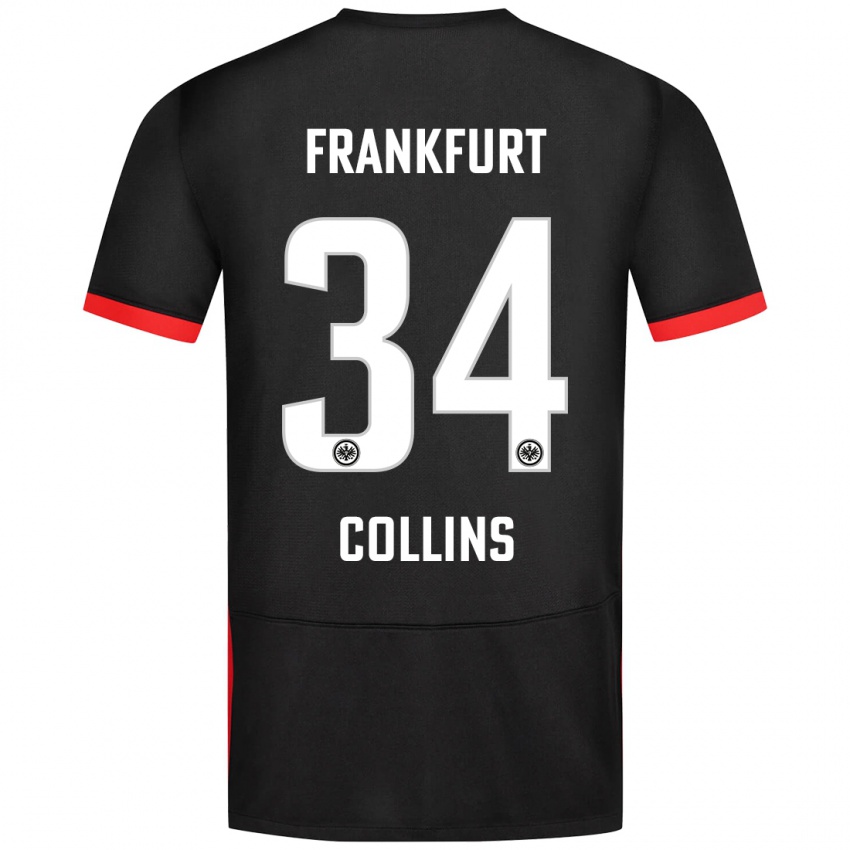 Børn Nnamdi Collins #34 Sort Udebane Spillertrøjer 2024/25 Trøje T-Shirt