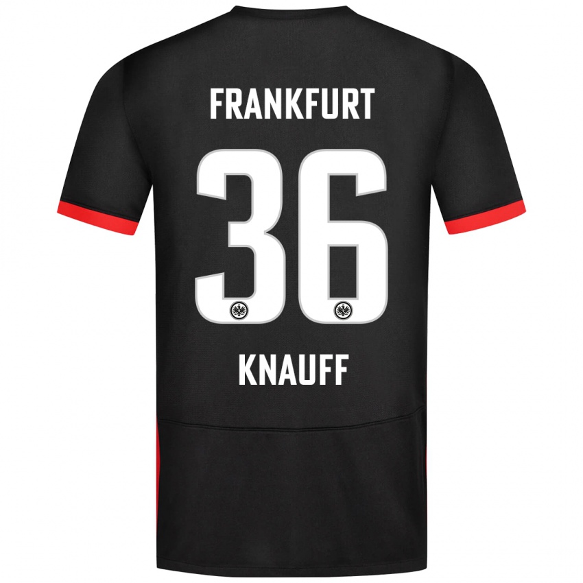 Børn Ansgar Knauff #36 Sort Udebane Spillertrøjer 2024/25 Trøje T-Shirt