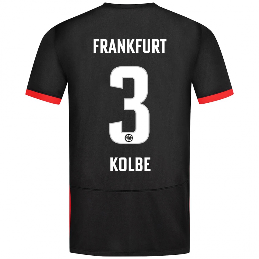 Børn Louis Kolbe #3 Sort Udebane Spillertrøjer 2024/25 Trøje T-Shirt