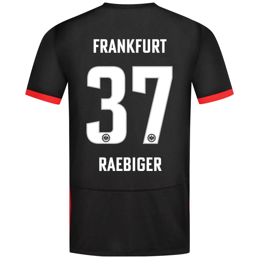 Børn Sidney Raebiger #37 Sort Udebane Spillertrøjer 2024/25 Trøje T-Shirt