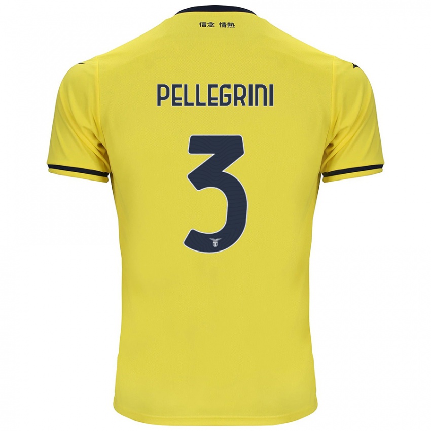 Børn Luca Pellegrini #3 Gul Udebane Spillertrøjer 2024/25 Trøje T-Shirt