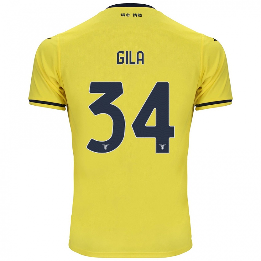 Børn Mario Gila #34 Gul Udebane Spillertrøjer 2024/25 Trøje T-Shirt