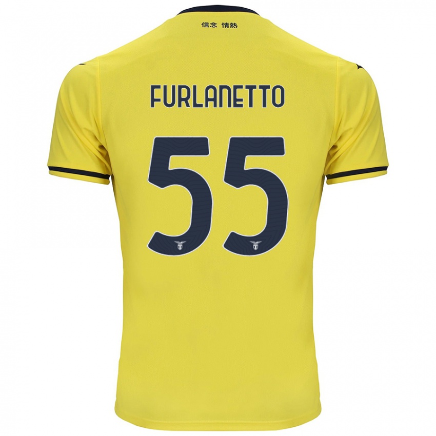 Børn Alessio Furlanetto #55 Gul Udebane Spillertrøjer 2024/25 Trøje T-Shirt