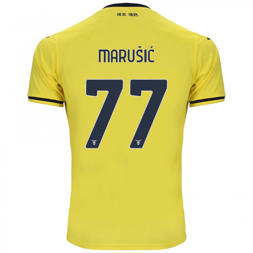 Børn Adam Marusic #77 Gul Udebane Spillertrøjer 2024/25 Trøje T-Shirt