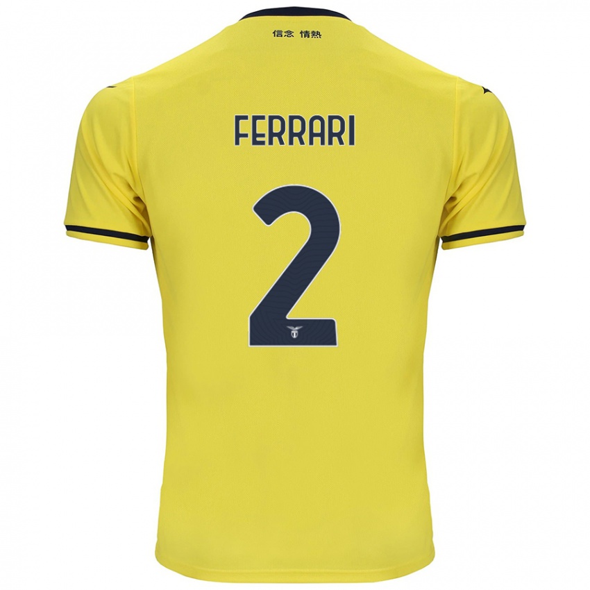 Børn Lorenzo Ferrari #2 Gul Udebane Spillertrøjer 2024/25 Trøje T-Shirt