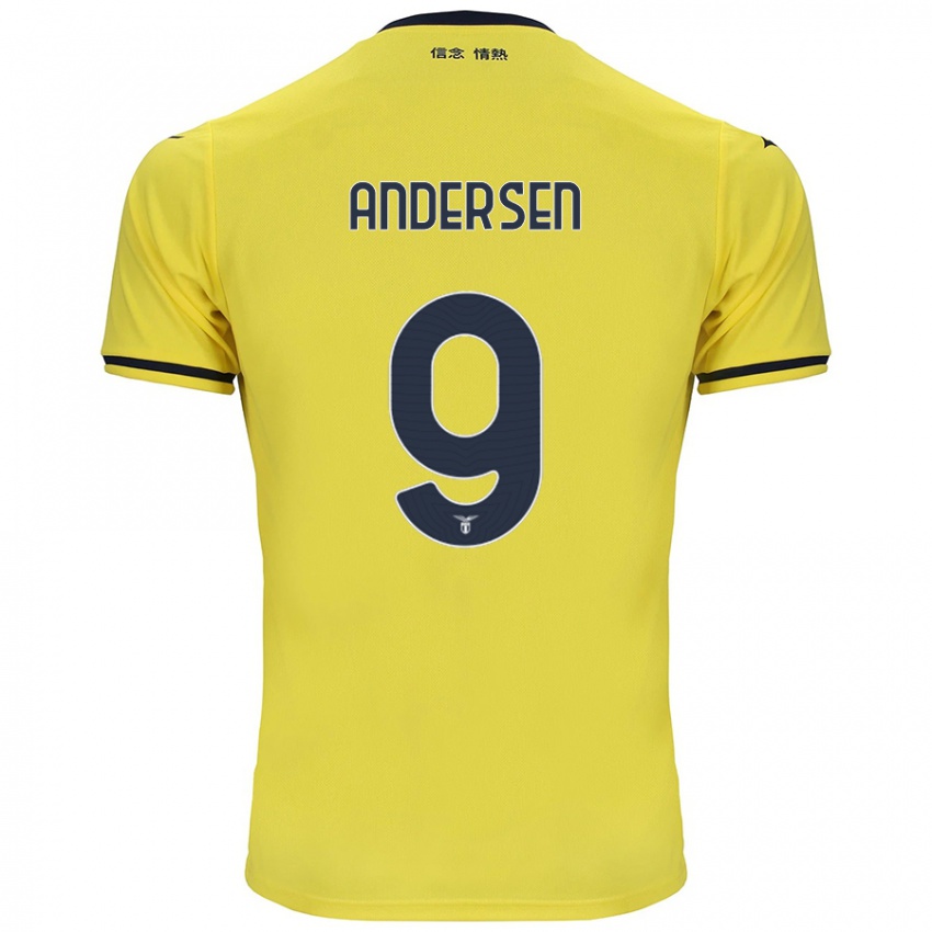 Børn Signe Holt Andersen #9 Gul Udebane Spillertrøjer 2024/25 Trøje T-Shirt