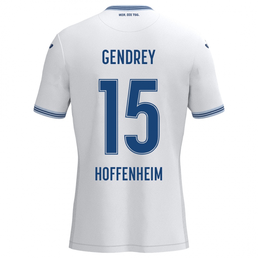 Børn Valentin Gendrey #15 Hvid Sort Udebane Spillertrøjer 2024/25 Trøje T-Shirt