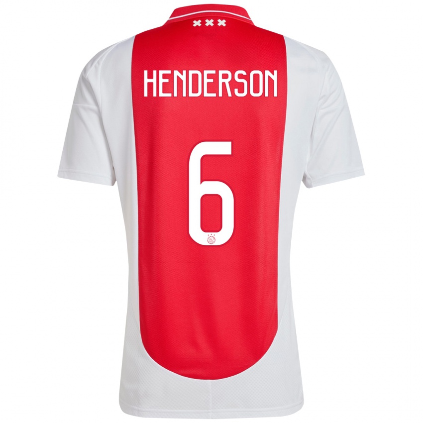 Mænd Jordan Henderson #6 Rød Hvid Hjemmebane Spillertrøjer 2024/25 Trøje T-Shirt