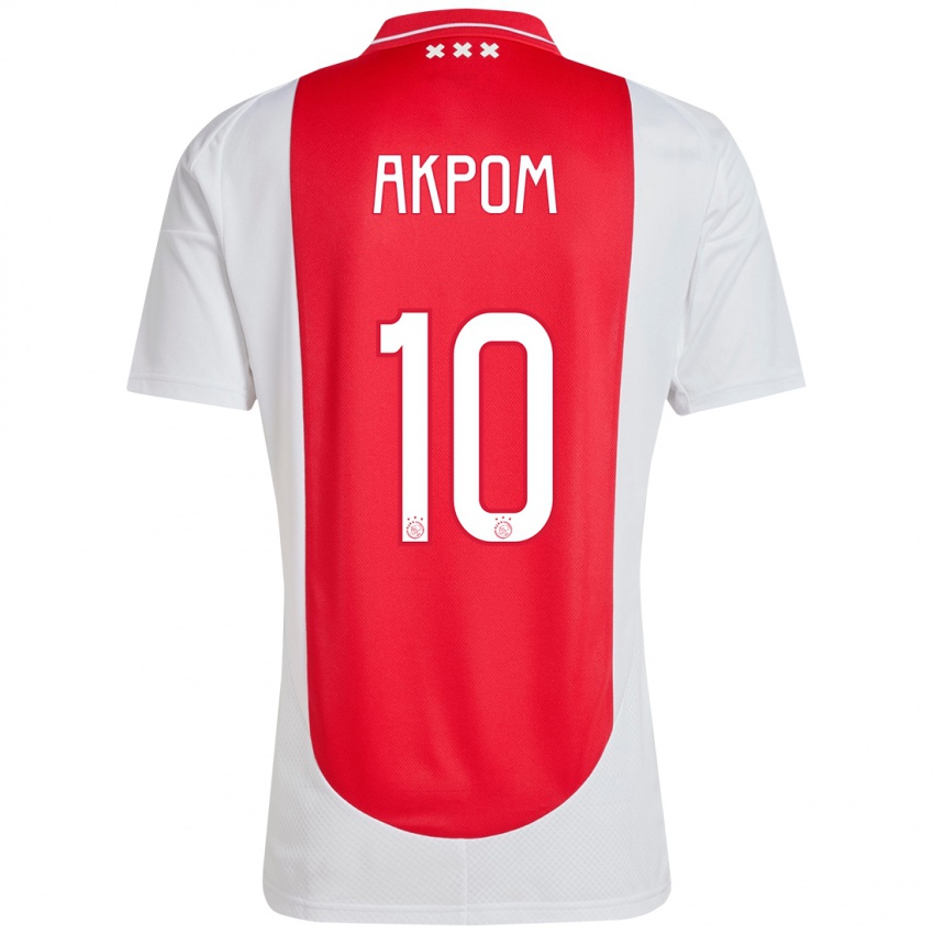 Mænd Chuba Akpom #10 Rød Hvid Hjemmebane Spillertrøjer 2024/25 Trøje T-Shirt