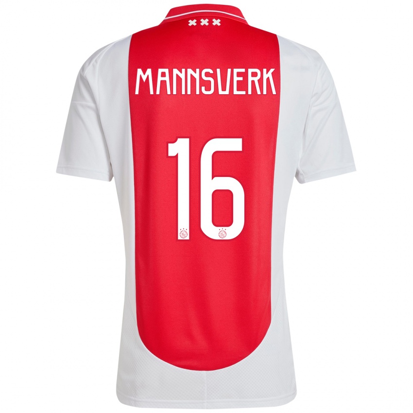 Mænd Sivert Mannsverk #16 Rød Hvid Hjemmebane Spillertrøjer 2024/25 Trøje T-Shirt