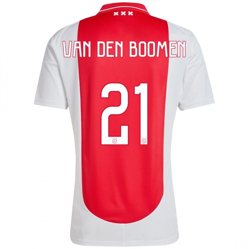 Mænd Branco Van Den Boomen #21 Rød Hvid Hjemmebane Spillertrøjer 2024/25 Trøje T-Shirt