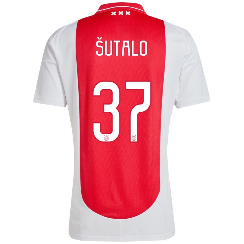 Mænd Josip Sutalo #37 Rød Hvid Hjemmebane Spillertrøjer 2024/25 Trøje T-Shirt