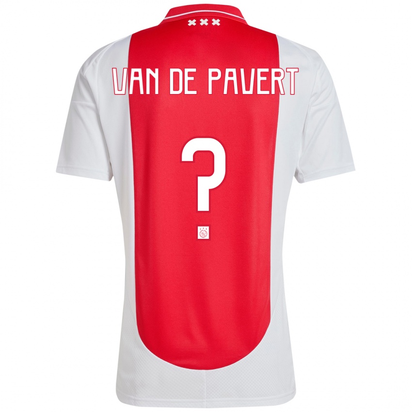 Mænd Ryan Van De Pavert #0 Rød Hvid Hjemmebane Spillertrøjer 2024/25 Trøje T-Shirt