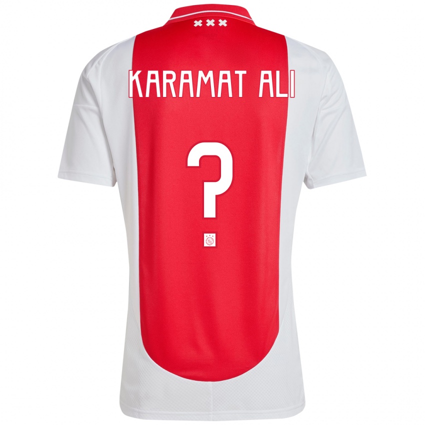 Mænd Yaïr Karamat Ali #0 Rød Hvid Hjemmebane Spillertrøjer 2024/25 Trøje T-Shirt