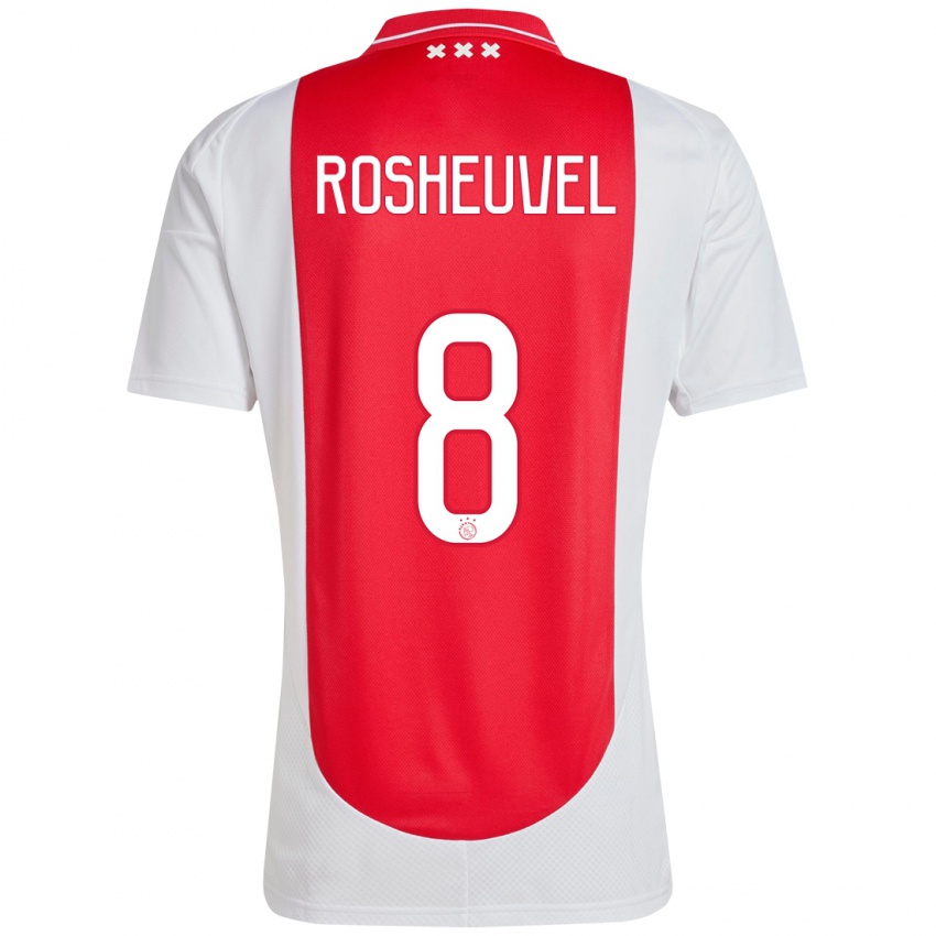 Mænd Darren Rosheuvel #8 Rød Hvid Hjemmebane Spillertrøjer 2024/25 Trøje T-Shirt