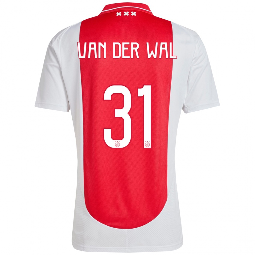 Mænd Dionne Van Der Wal #31 Rød Hvid Hjemmebane Spillertrøjer 2024/25 Trøje T-Shirt