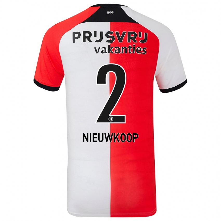 Mænd Bart Nieuwkoop #2 Rød Hvid Hjemmebane Spillertrøjer 2024/25 Trøje T-Shirt