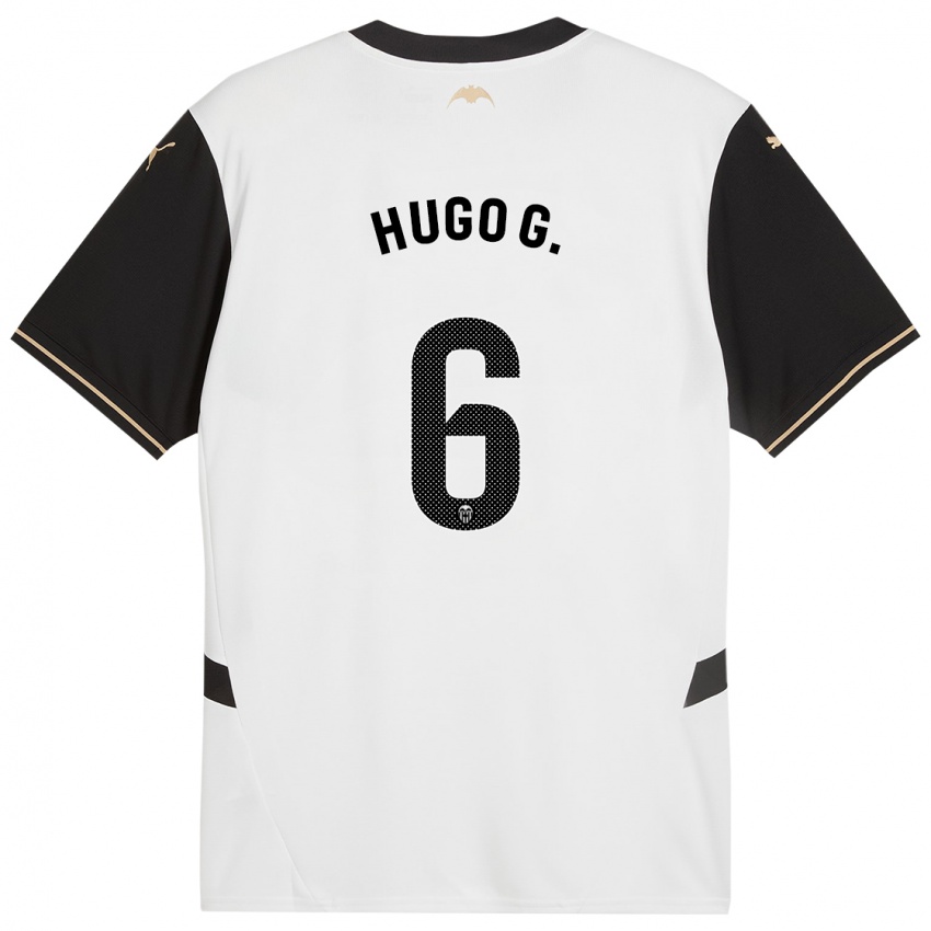 Mænd Hugo Guillamon #6 Hvid Sort Hjemmebane Spillertrøjer 2024/25 Trøje T-Shirt