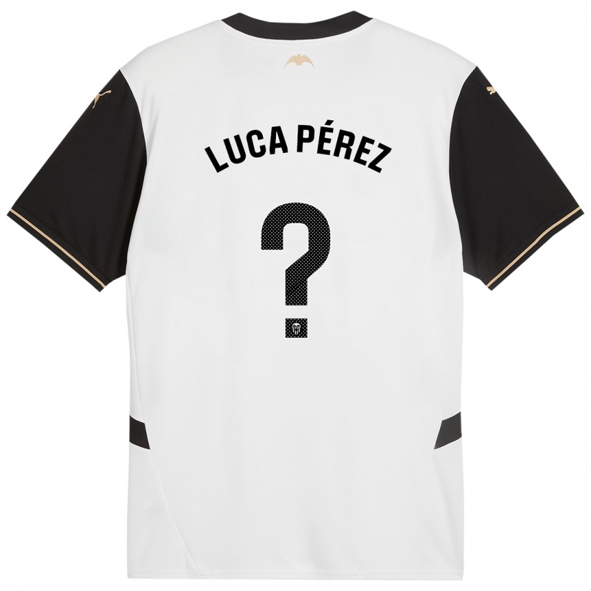 Mænd Simón Luca Pérez #0 Hvid Sort Hjemmebane Spillertrøjer 2024/25 Trøje T-Shirt