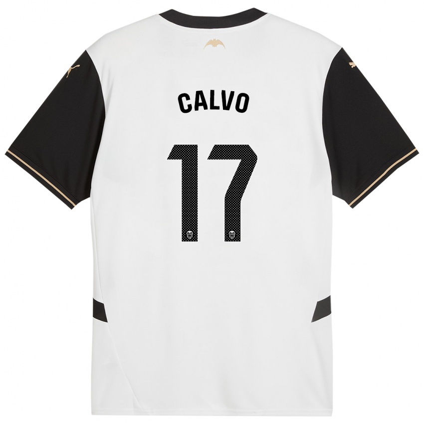 Mænd Borja Calvo #17 Hvid Sort Hjemmebane Spillertrøjer 2024/25 Trøje T-Shirt