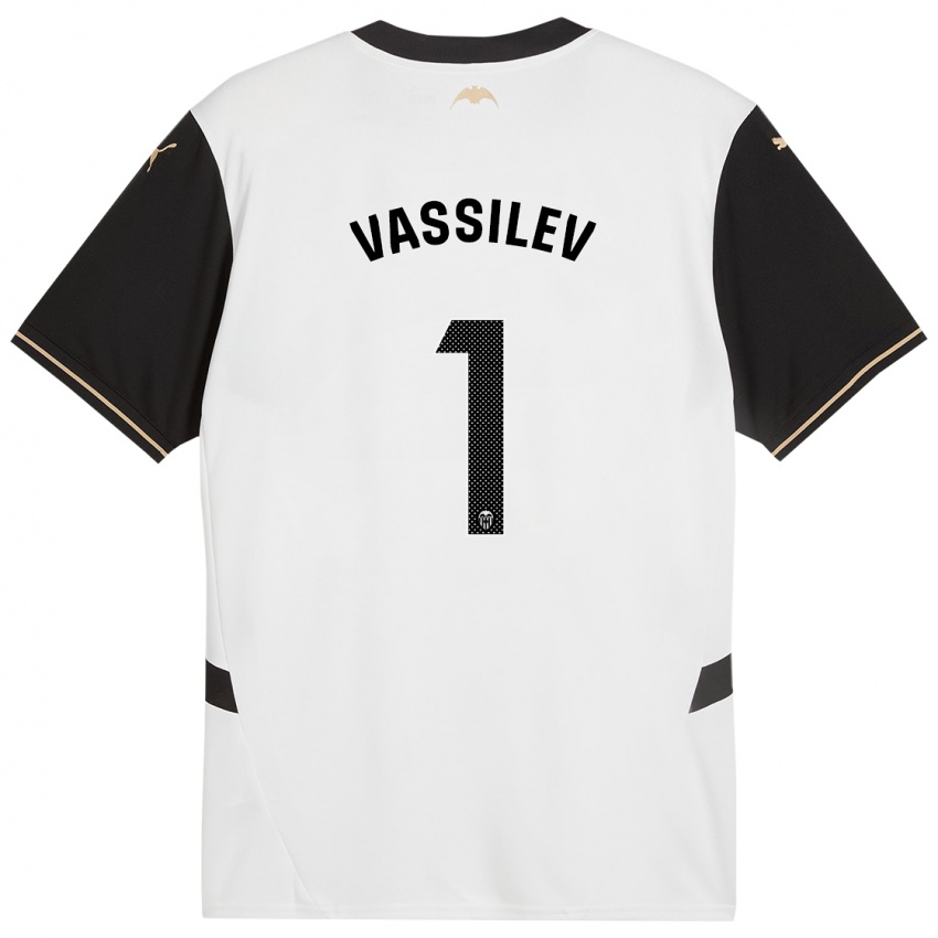 Mænd David Vassilev #1 Hvid Sort Hjemmebane Spillertrøjer 2024/25 Trøje T-Shirt