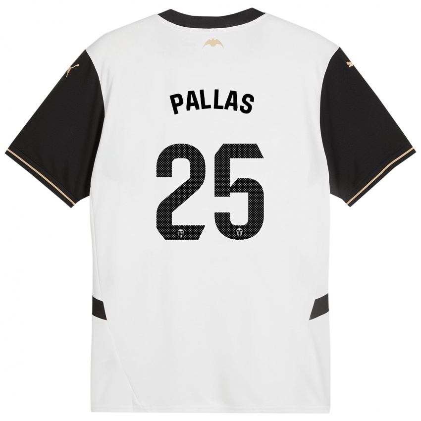 Mænd Nerea Pallas #25 Hvid Sort Hjemmebane Spillertrøjer 2024/25 Trøje T-Shirt