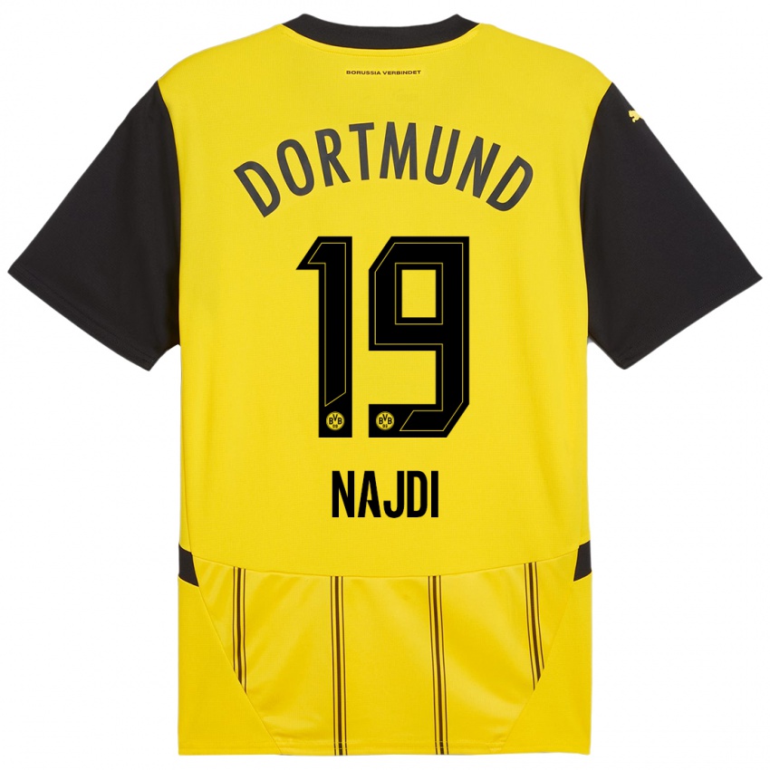 Mænd Ahmad Najdi #19 Gul Sort Hjemmebane Spillertrøjer 2024/25 Trøje T-Shirt