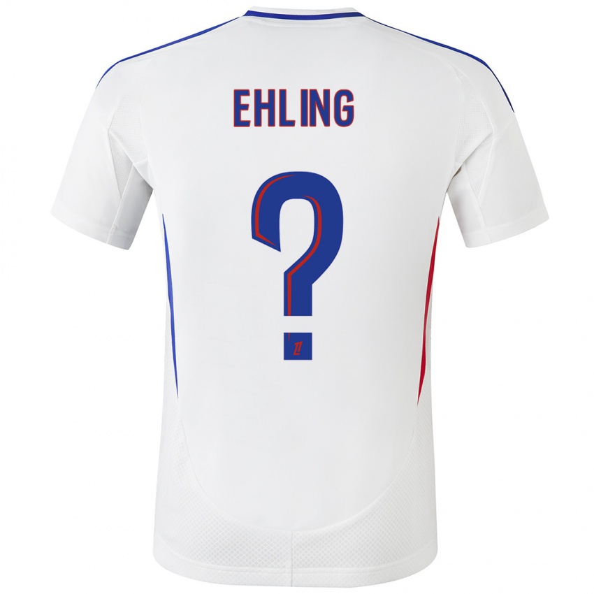 Mænd Thibaut Ehling #0 Hvid Blå Hjemmebane Spillertrøjer 2024/25 Trøje T-Shirt