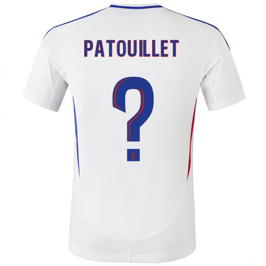 Mænd Mathieu Patouillet #0 Hvid Blå Hjemmebane Spillertrøjer 2024/25 Trøje T-Shirt