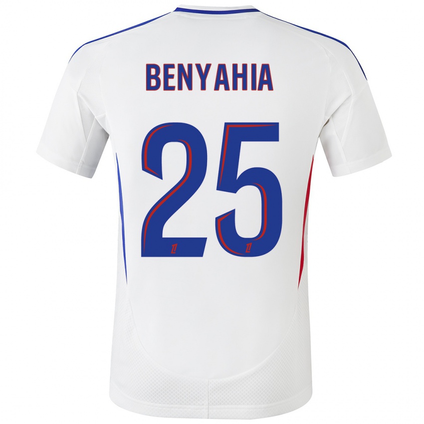 Mænd Ines Benyahia #25 Hvid Blå Hjemmebane Spillertrøjer 2024/25 Trøje T-Shirt