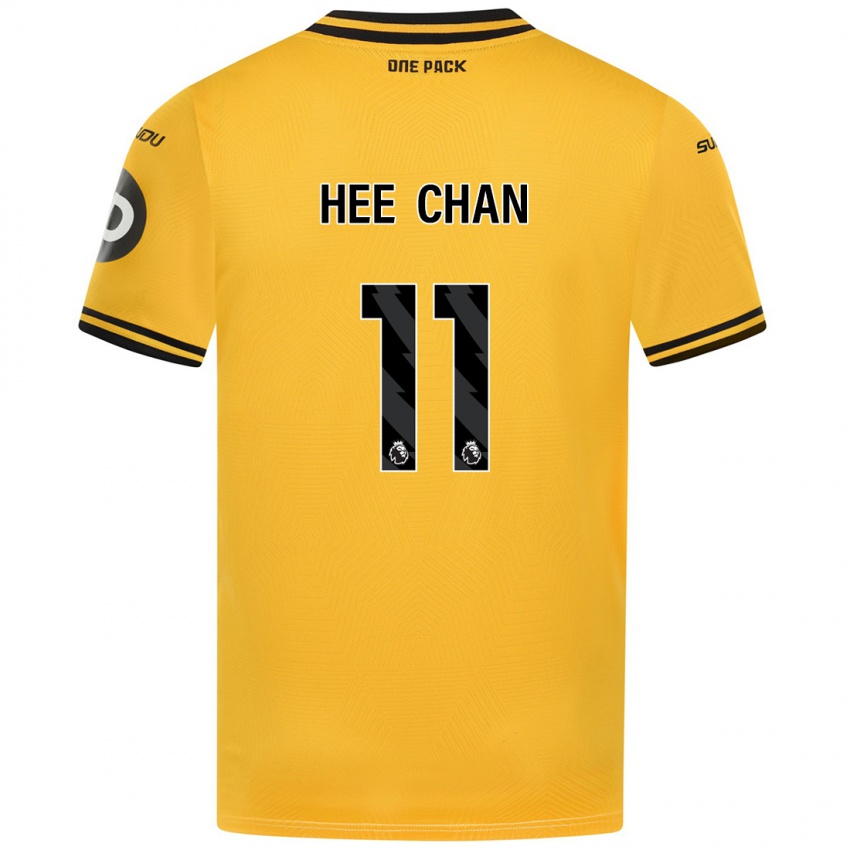 Mænd Hee Chan Hwang #11 Gul Hjemmebane Spillertrøjer 2024/25 Trøje T-Shirt