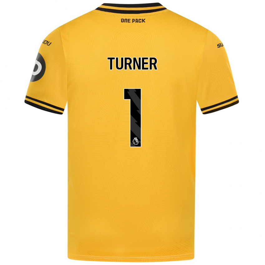 Mænd Shannon Turner #1 Gul Hjemmebane Spillertrøjer 2024/25 Trøje T-Shirt