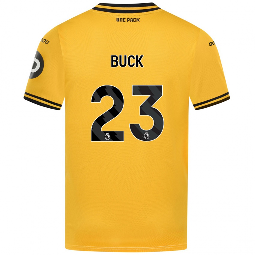 Mænd Alex Buck #23 Gul Hjemmebane Spillertrøjer 2024/25 Trøje T-Shirt