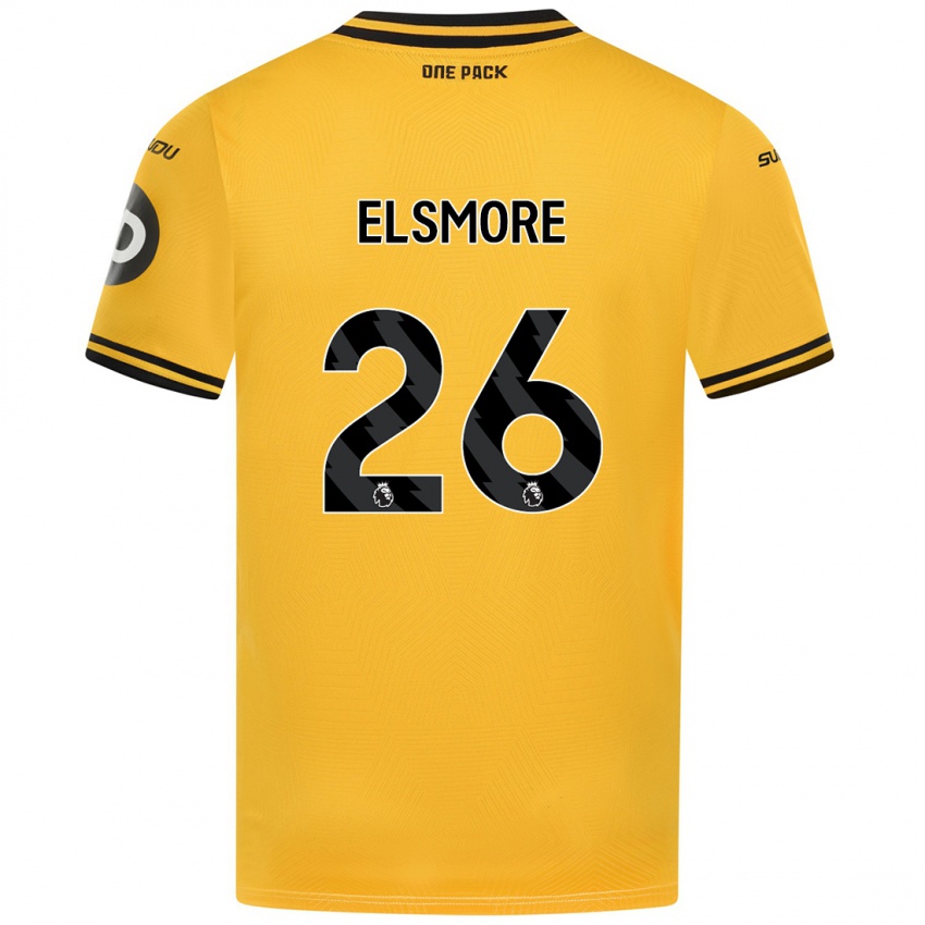 Mænd Ria Elsmore #26 Gul Hjemmebane Spillertrøjer 2024/25 Trøje T-Shirt