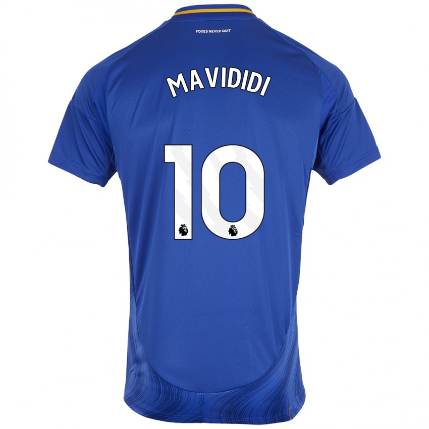 Mænd Stephy Mavididi #10 Blå Hvid Hjemmebane Spillertrøjer 2024/25 Trøje T-Shirt