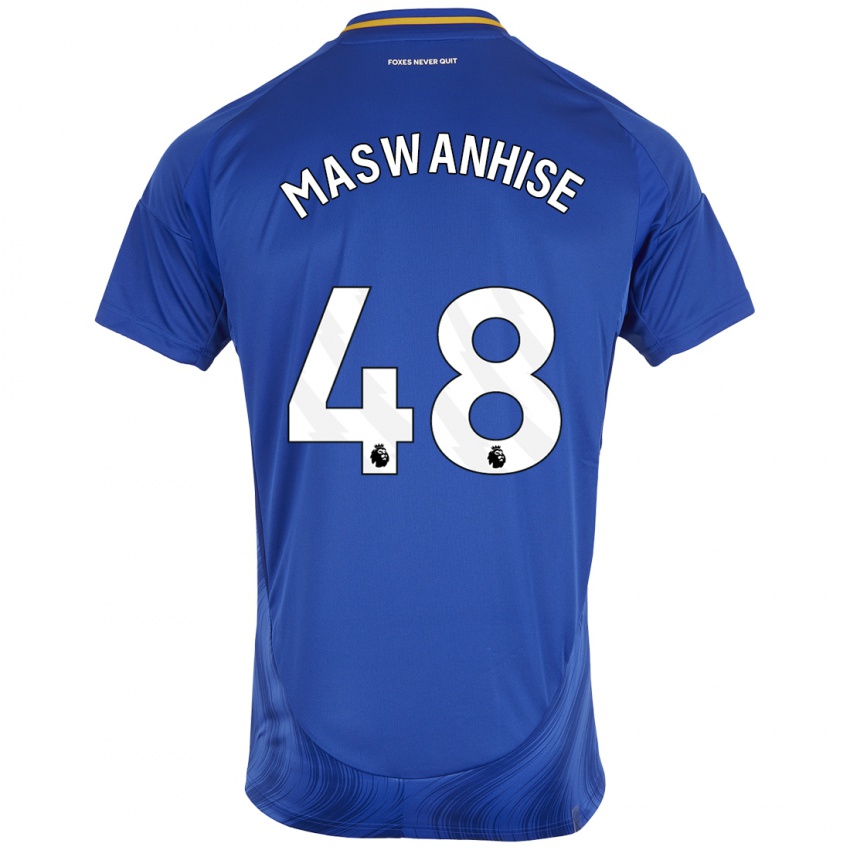 Mænd Tawanda Maswanhise #48 Blå Hvid Hjemmebane Spillertrøjer 2024/25 Trøje T-Shirt