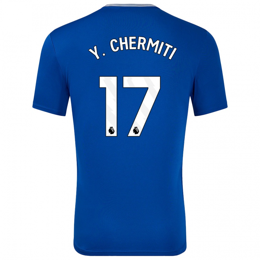 Mænd Chermiti #17 Blå Med Hjemmebane Spillertrøjer 2024/25 Trøje T-Shirt