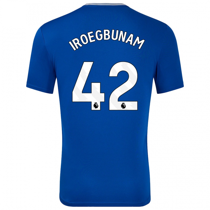 Mænd Tim Iroegbunam #42 Blå Med Hjemmebane Spillertrøjer 2024/25 Trøje T-Shirt