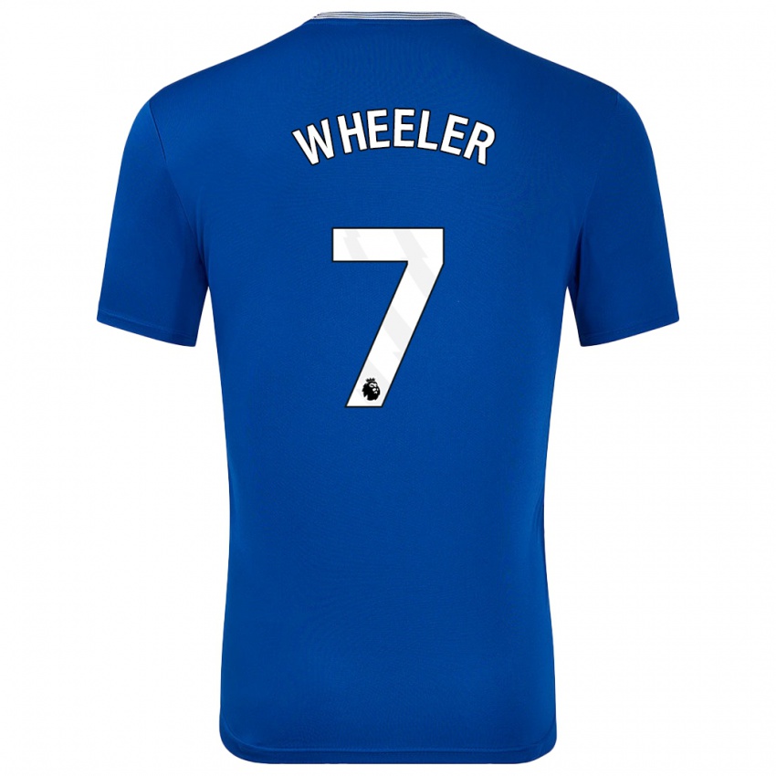 Mænd Clare Wheeler #7 Blå Med Hjemmebane Spillertrøjer 2024/25 Trøje T-Shirt