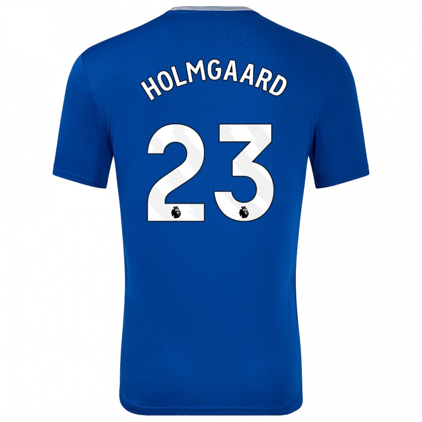 Mænd Sara Holmgaard #23 Blå Med Hjemmebane Spillertrøjer 2024/25 Trøje T-Shirt