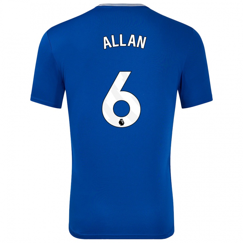 Mænd Allan #6 Blå Med Hjemmebane Spillertrøjer 2024/25 Trøje T-Shirt