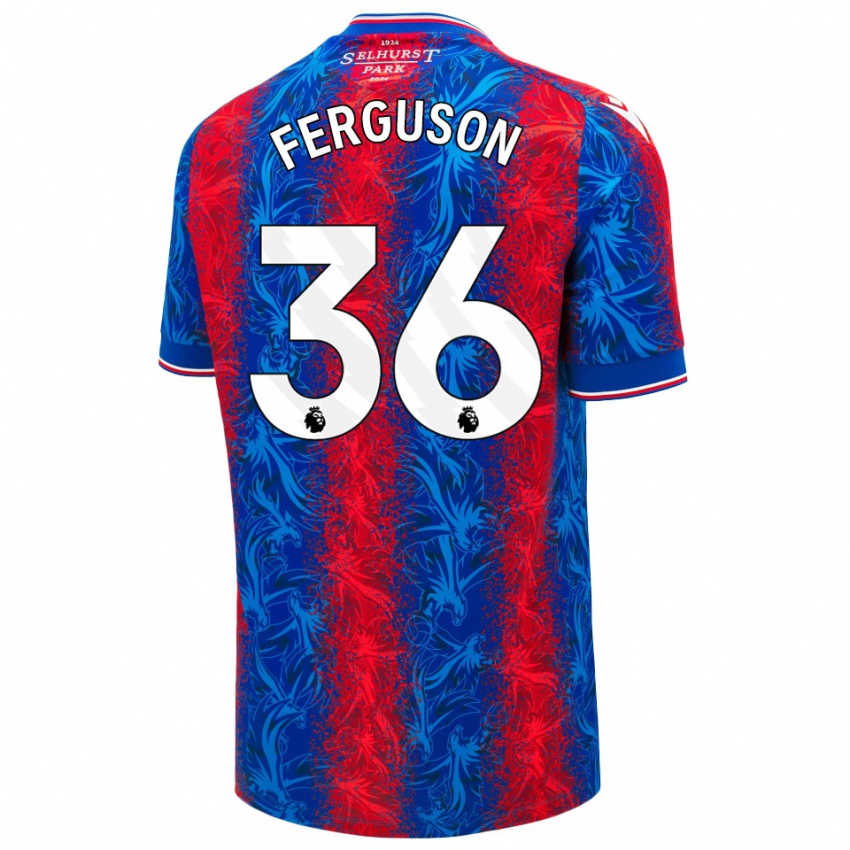 Mænd Nathan Ferguson #36 Røde Blå Striber Hjemmebane Spillertrøjer 2024/25 Trøje T-Shirt