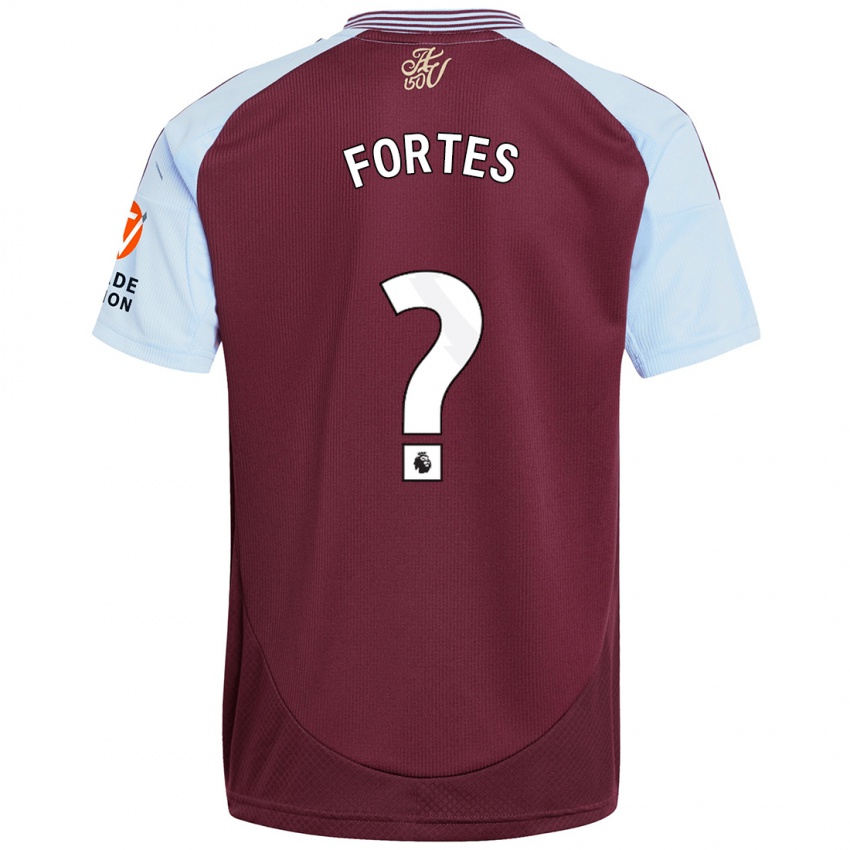 Mænd Rodrigo Fortes #0 Burgund Himmelblå Hjemmebane Spillertrøjer 2024/25 Trøje T-Shirt