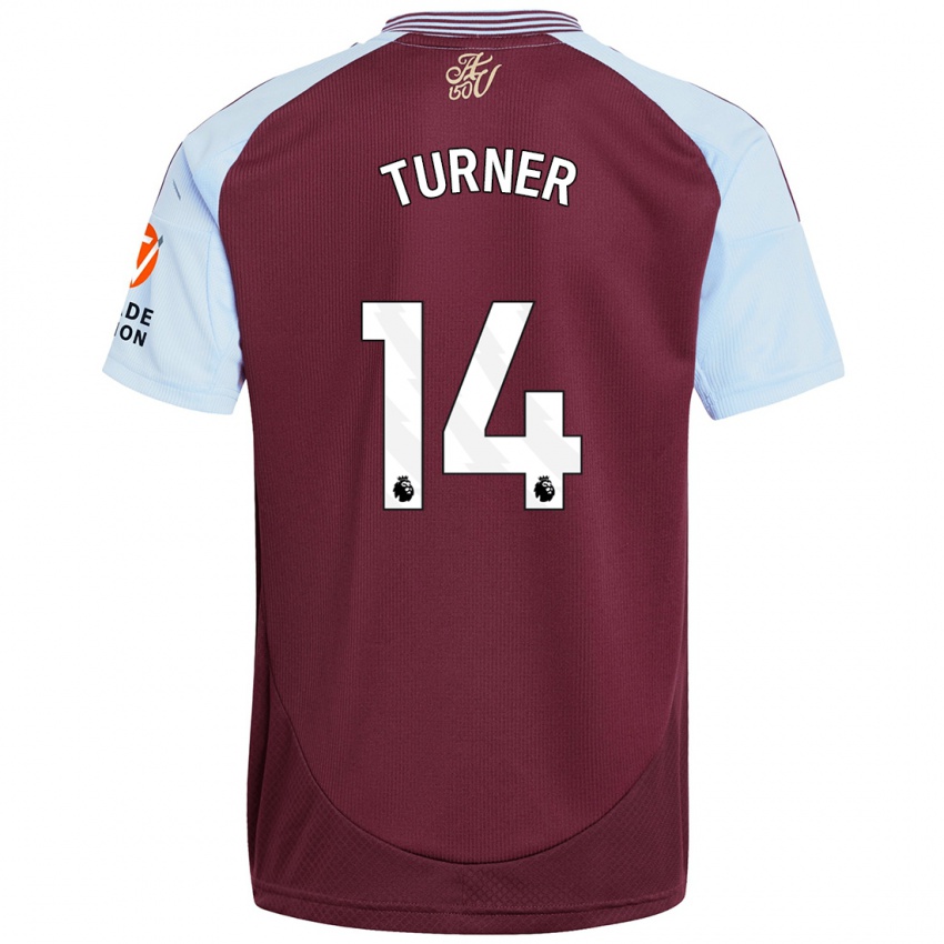 Mænd Danielle Turner #14 Burgund Himmelblå Hjemmebane Spillertrøjer 2024/25 Trøje T-Shirt