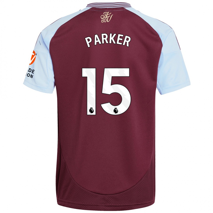 Mænd Lucy Parker #15 Burgund Himmelblå Hjemmebane Spillertrøjer 2024/25 Trøje T-Shirt