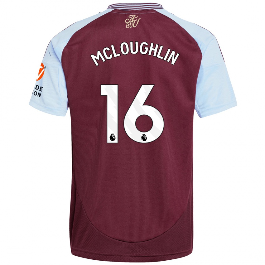 Mænd Olivia Mcloughlin #16 Burgund Himmelblå Hjemmebane Spillertrøjer 2024/25 Trøje T-Shirt