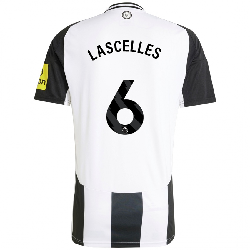 Mænd Jamaal Lascelles #6 Hvid Sort Hjemmebane Spillertrøjer 2024/25 Trøje T-Shirt