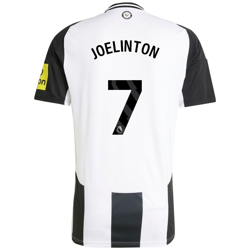 Mænd Joelinton #7 Hvid Sort Hjemmebane Spillertrøjer 2024/25 Trøje T-Shirt