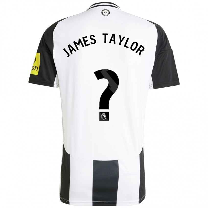 Mænd James Taylor #0 Hvid Sort Hjemmebane Spillertrøjer 2024/25 Trøje T-Shirt