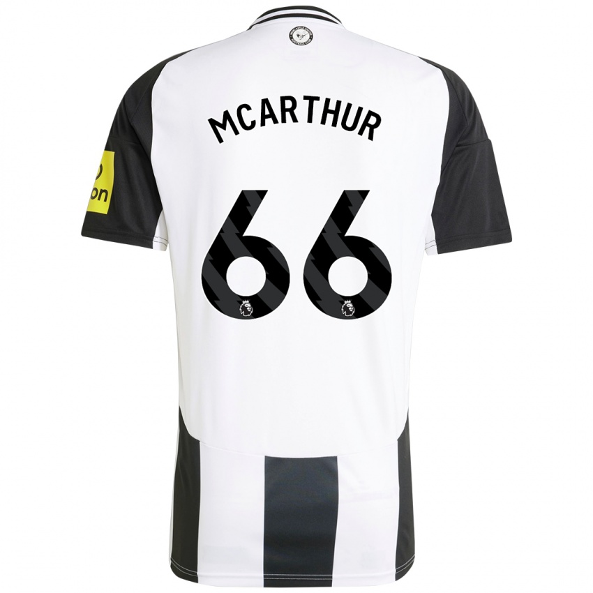 Mænd Charlie Mcarthur #66 Hvid Sort Hjemmebane Spillertrøjer 2024/25 Trøje T-Shirt